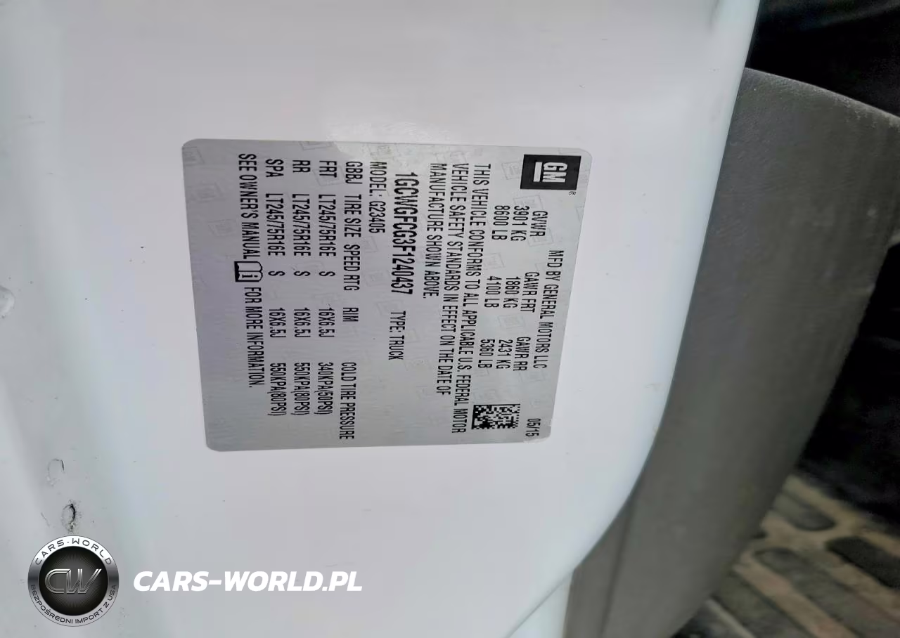 2015 Chevrolet Express 2500 Cargo Delivery Van VIN:1GCWGFCG3F1240437 - 13