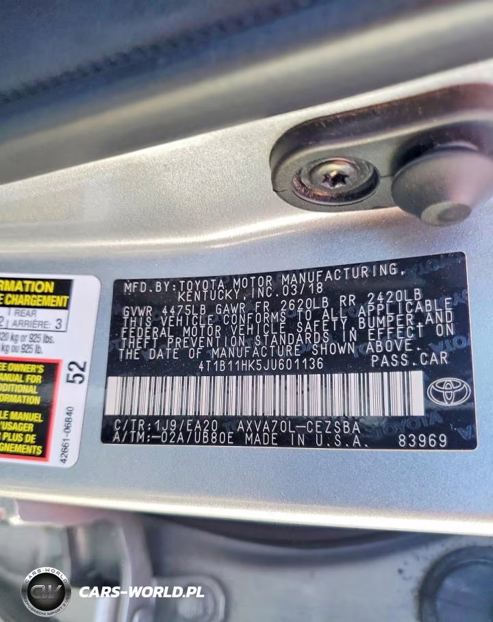 2018 Toyota Camry Se VIN:4T1B11HK5JU601136 - 12