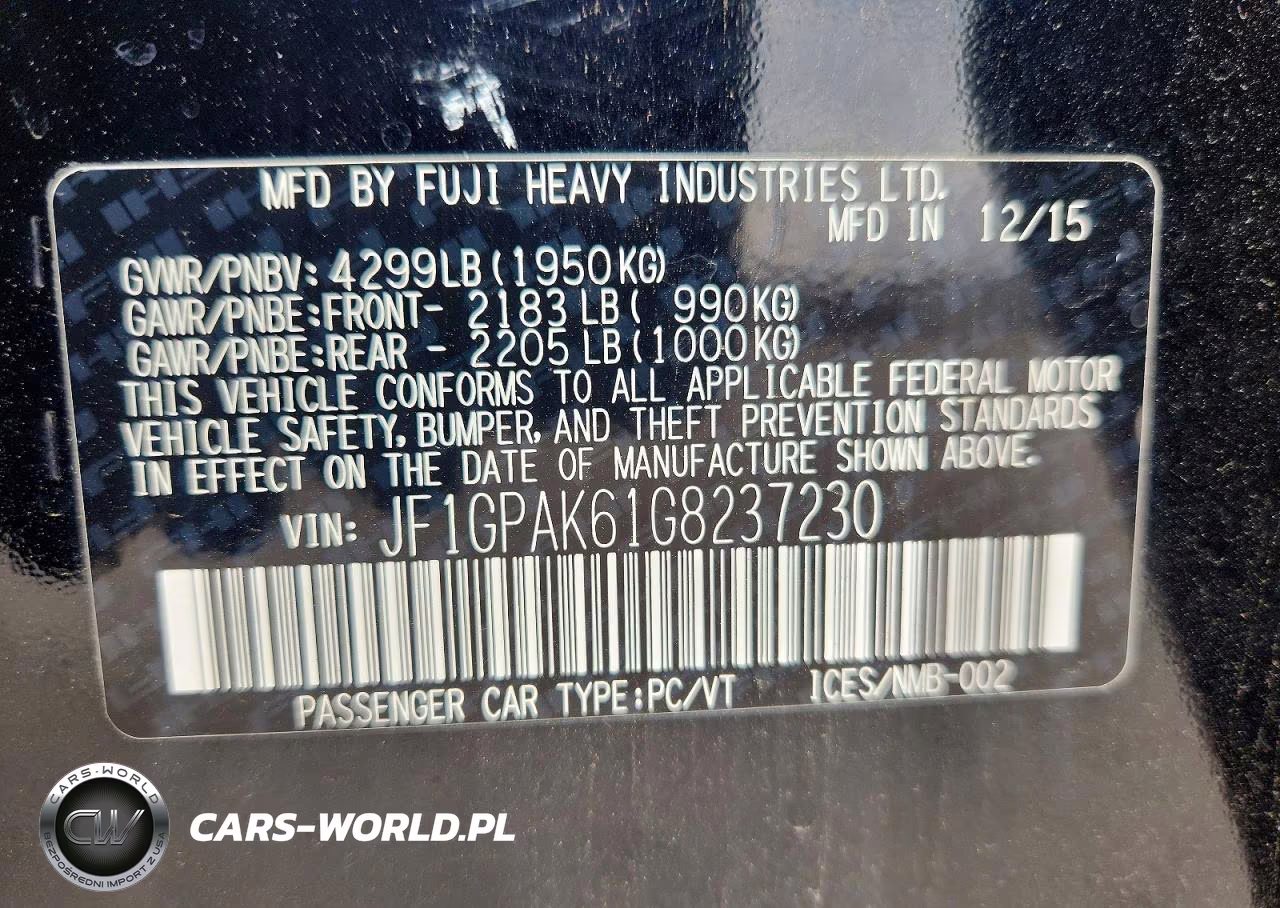 2016 Subaru Impreza Limited VIN:JF1GPAK61G8237230 - 13
