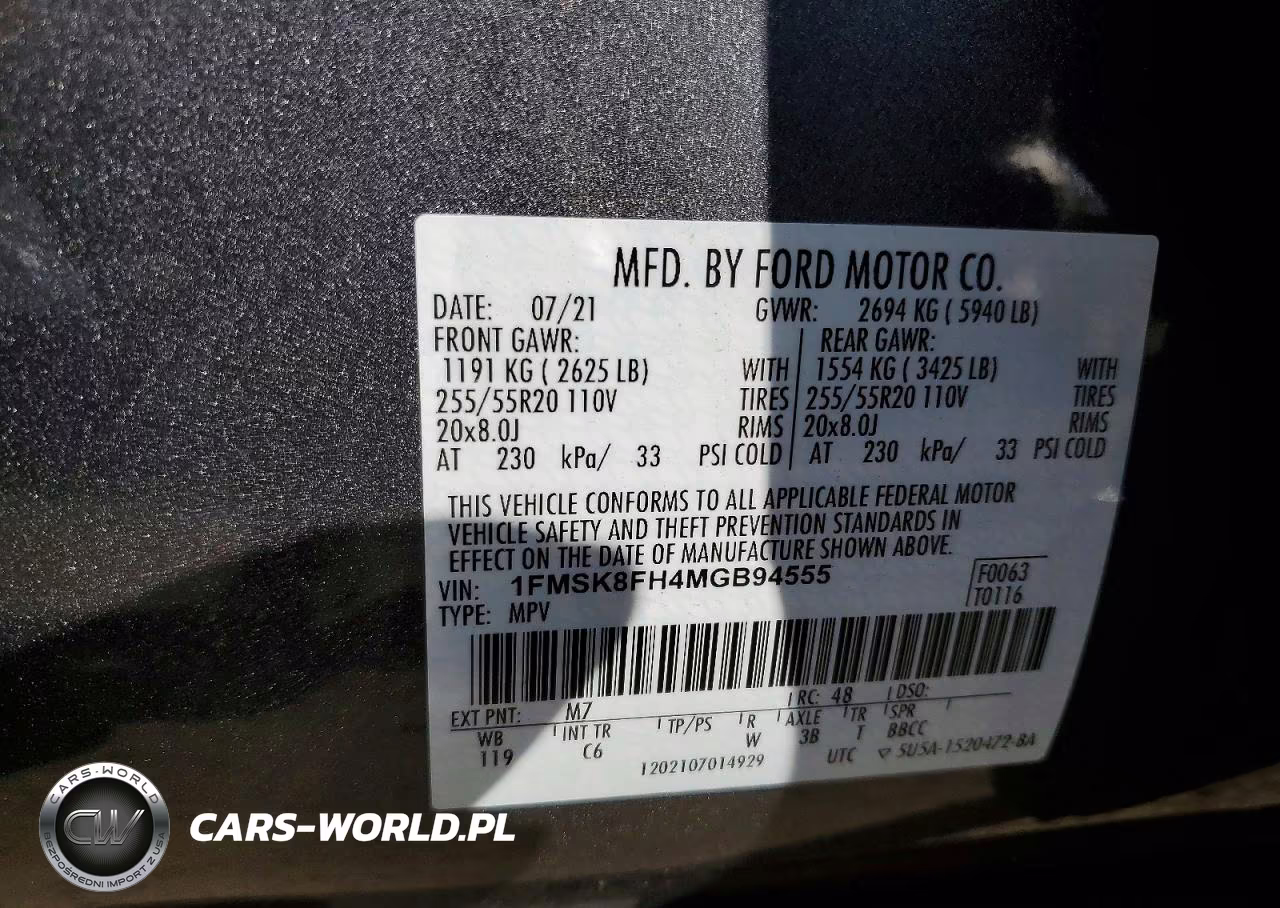 2021 Ford Explorer Limited VIN:1FMSK8FH4MGB94555 - 13