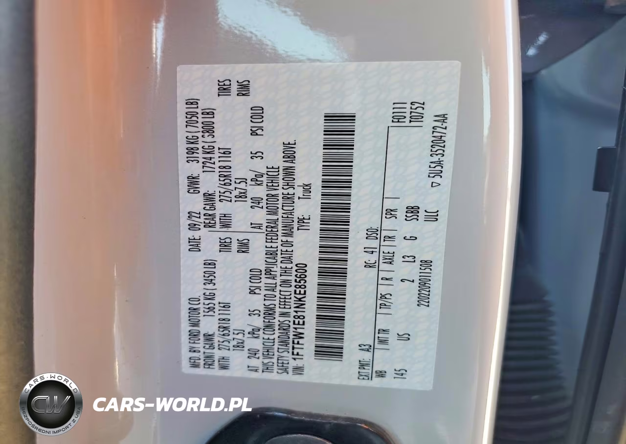 2022 Ford F150 Supercrew VIN:1FTFW1E81NKE85600 - 12