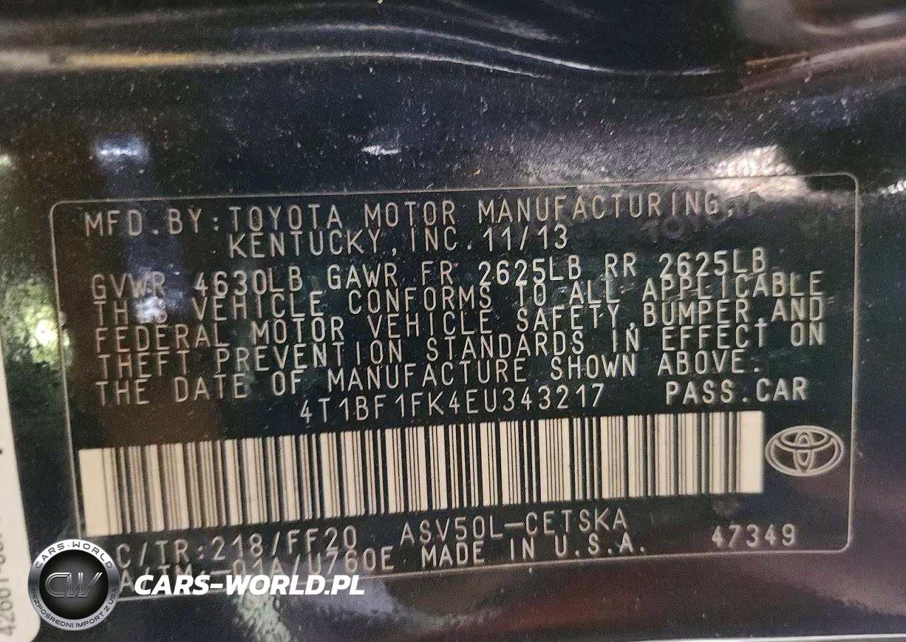 2014 Toyota Camry Se Sport VIN:4T1BF1FK4EU343217 - 13
