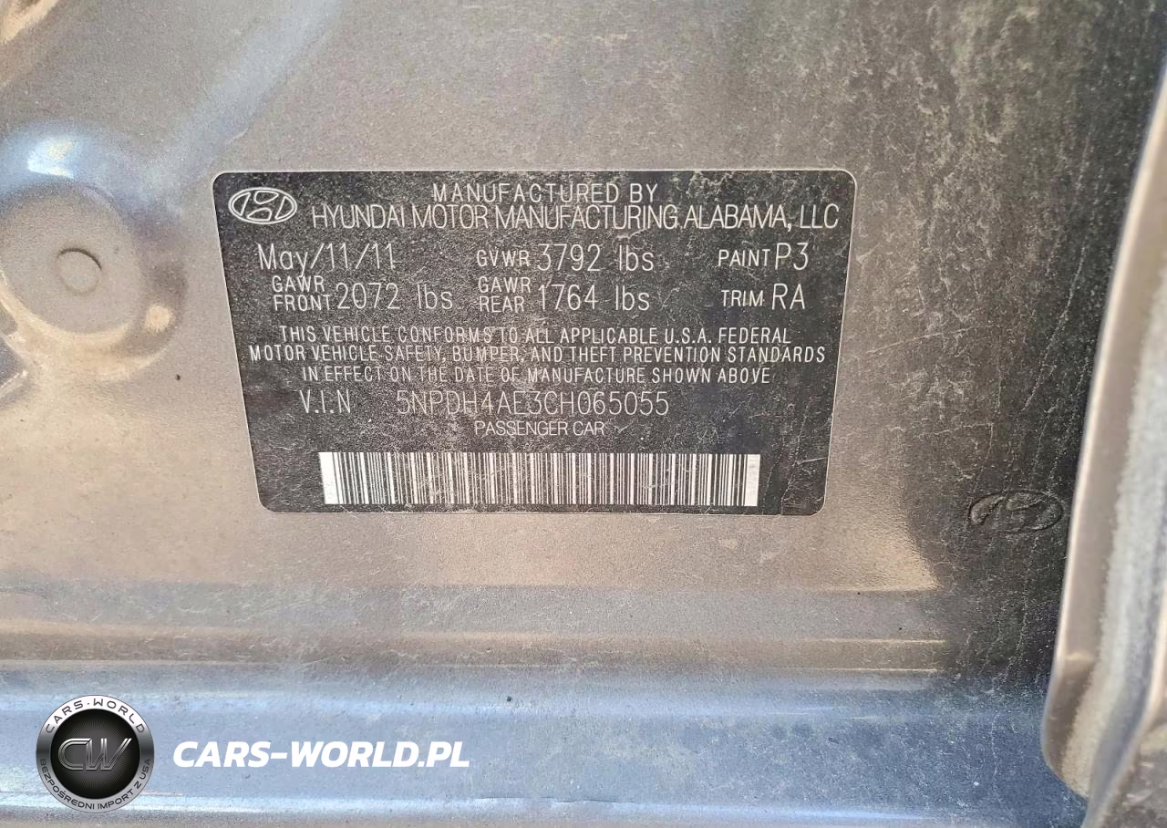 2012 Hyundai Elantra Gls VIN:5NPDH4AE3CH065055 - 12