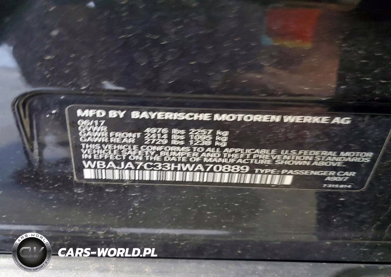 2017 BMW 530 Xi VIN:WBAJA7C33HWA70889 - 13