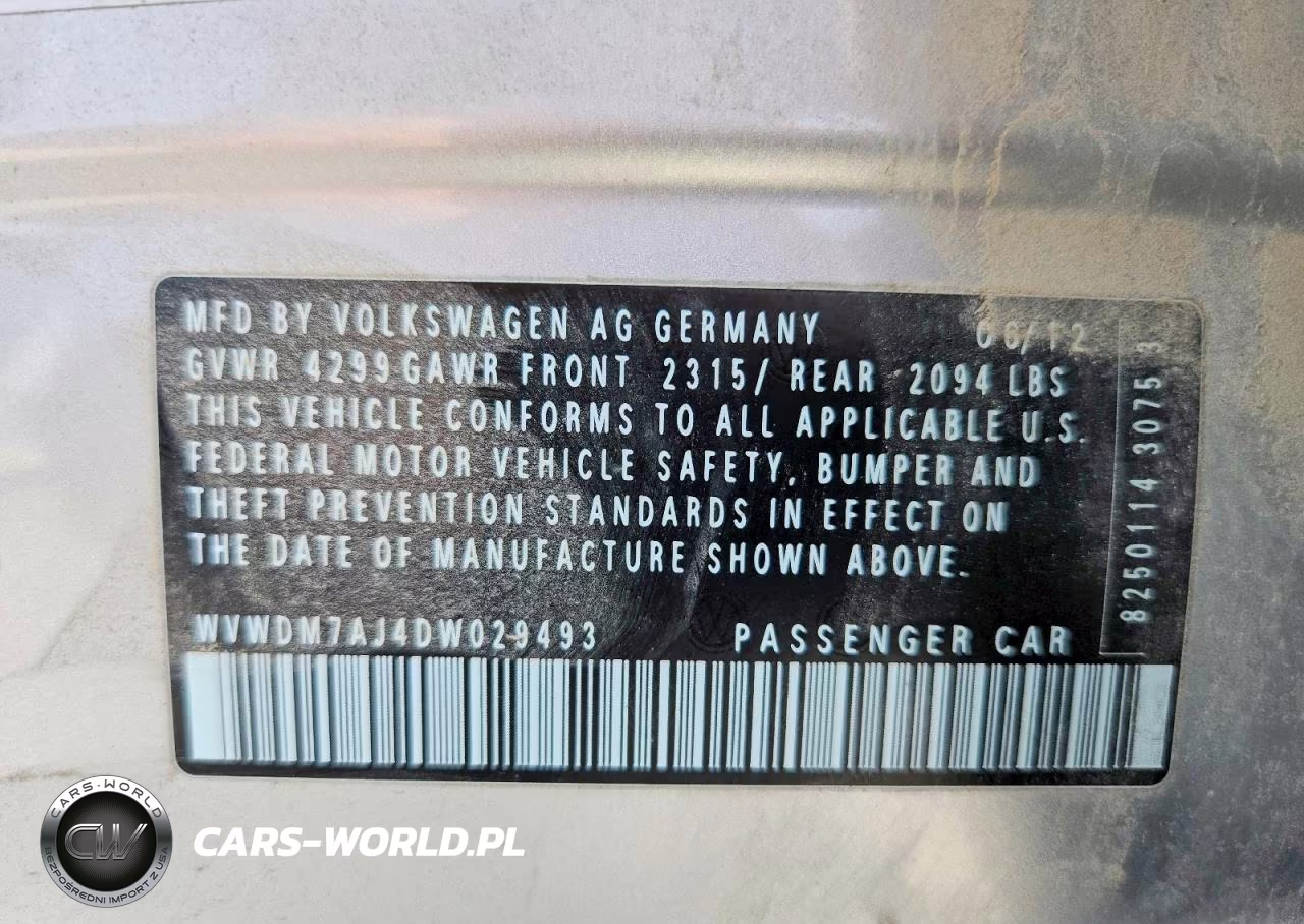 2013 Volkswagen Golf VIN:WVWDM7AJ4DW029493 - 12