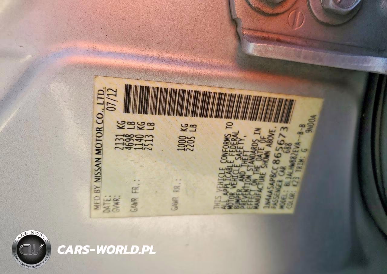 2012 Nissan Maxima 3.5 S VIN:1N4AA5AP8CC865673 - 13