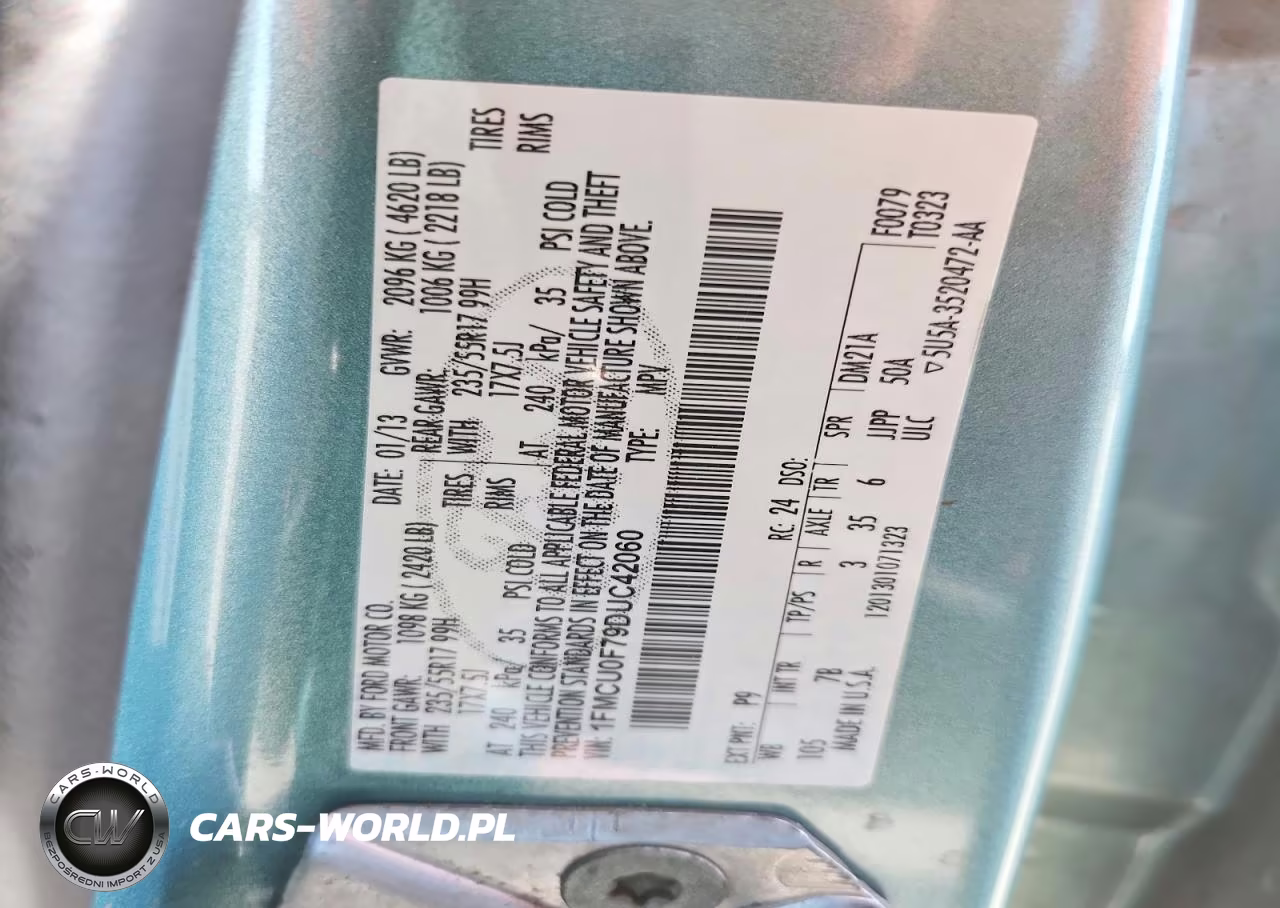 2013 Ford Escape S VIN:1FMCU0F79DUC42060 - 13
