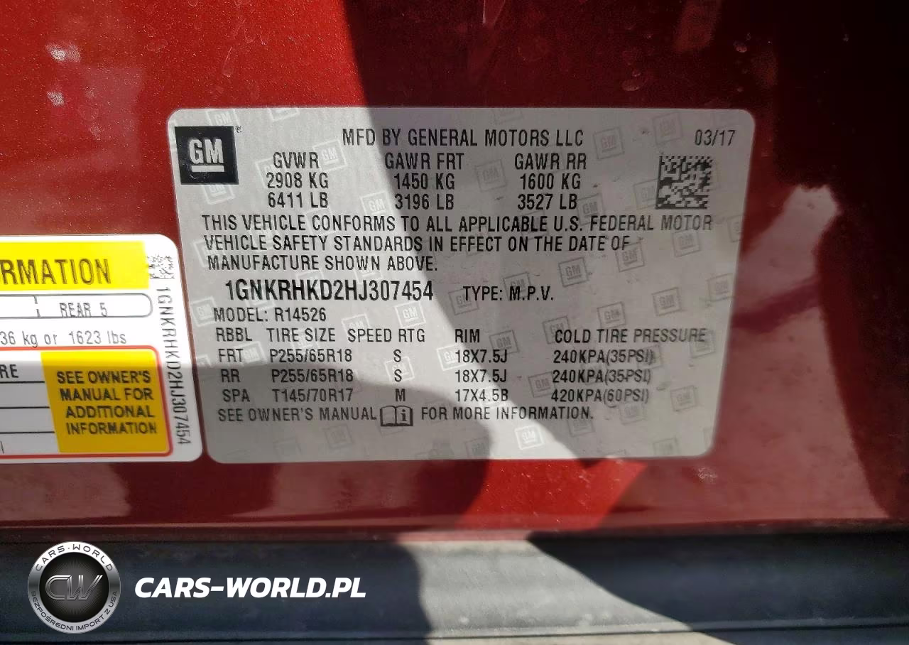 2017 Chevrolet Traverse Lt VIN:1GNKRHKD2HJ307454 - 13