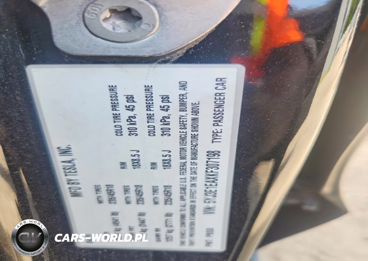 2019 Tesla Model 3 VIN:5YJ3E1EAXKF307198 - 13