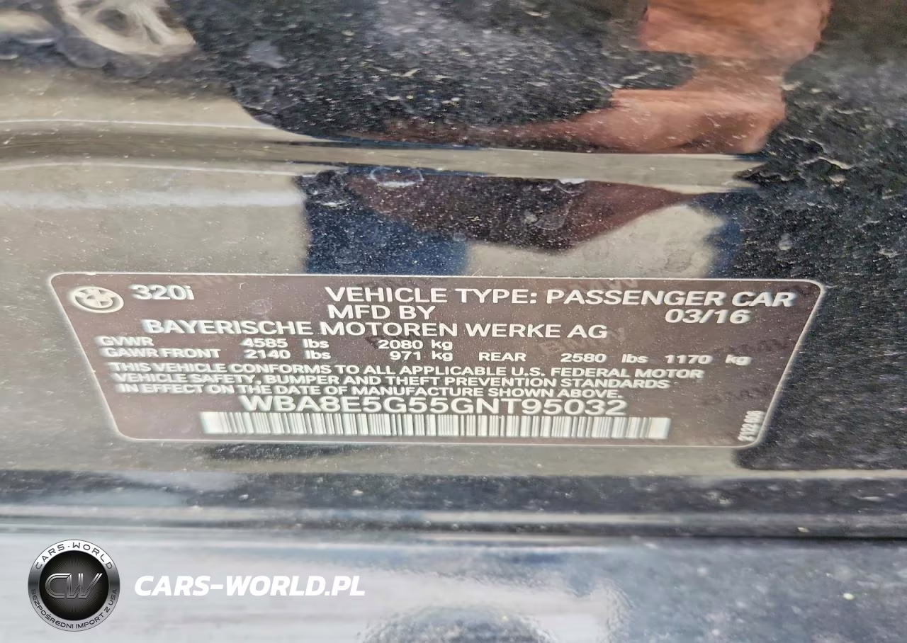 2016 BMW 320 Xi VIN:WBA8E5G55GNT95032 - 12