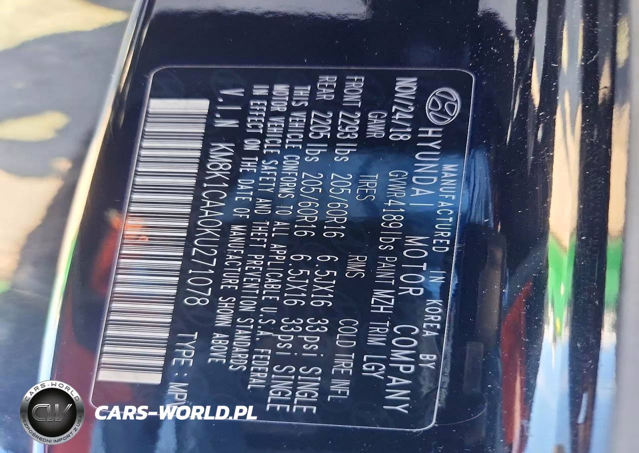 2019 Hyundai Kona Se VIN:KM8K1CAA0KU271078 - 14