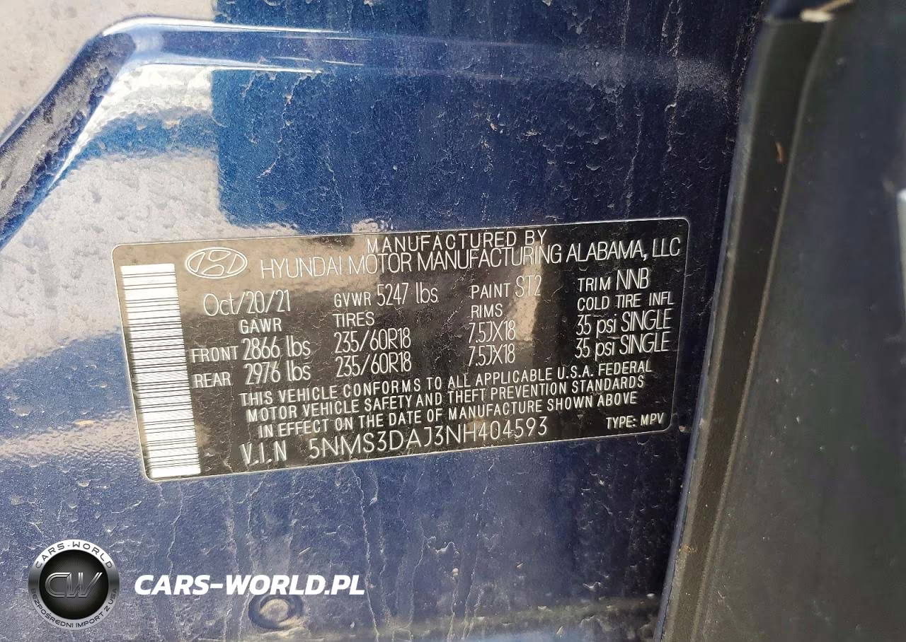 2022 Hyundai Santa Fe Sel VIN:5NMS3DAJ3NH404593 - 13