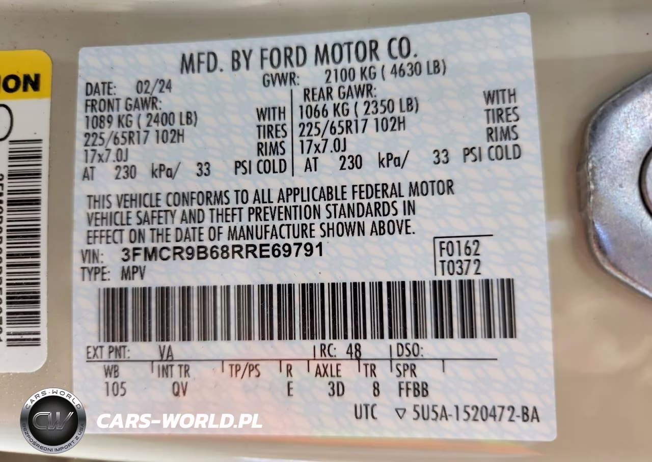 2024 Ford Bronco Sport Big Bend VIN:3FMCR9B68RRE69791 - 12