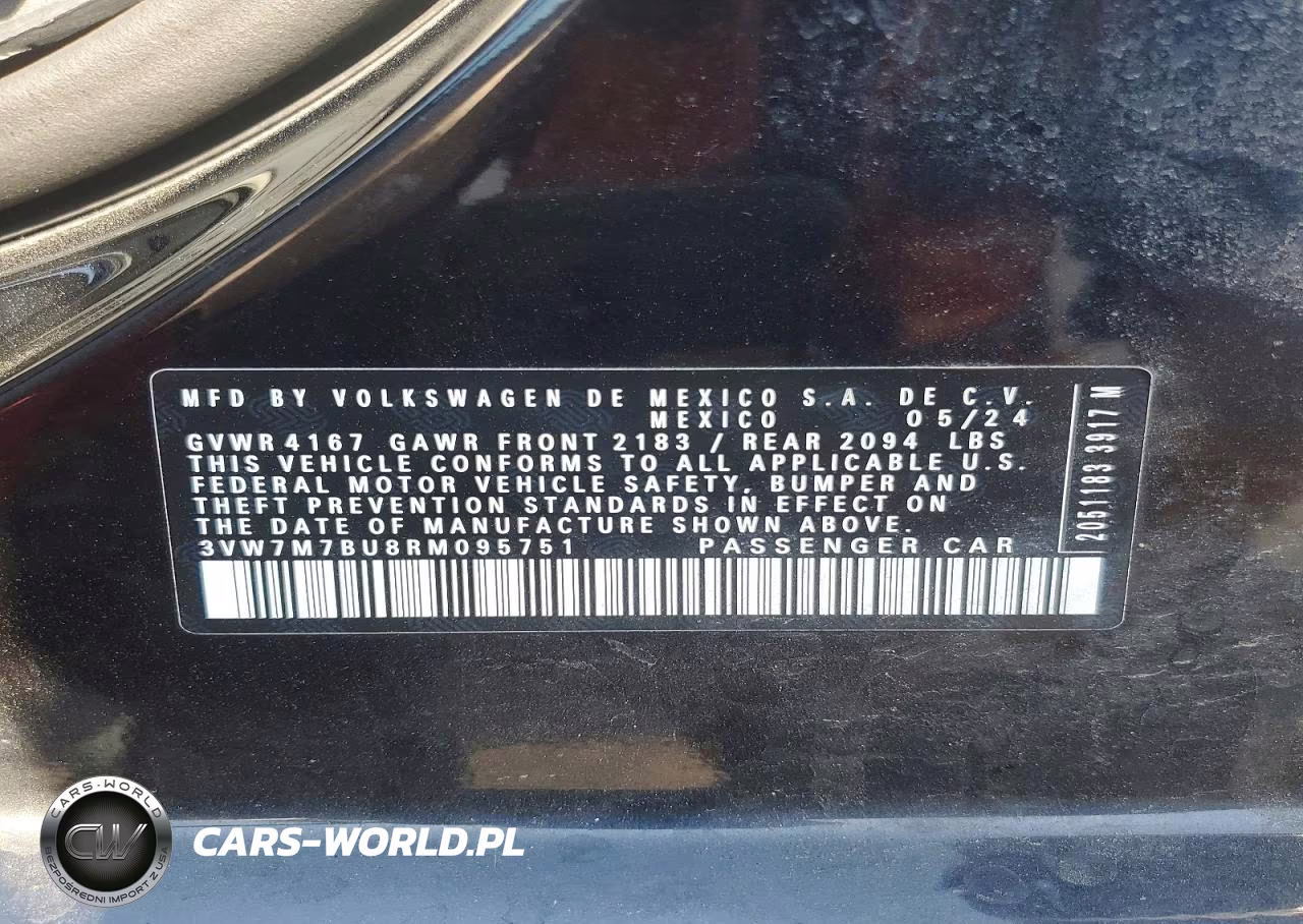 2024 Volkswagen Jetta Se VIN:3VW7M7BU8RM095751 - 13