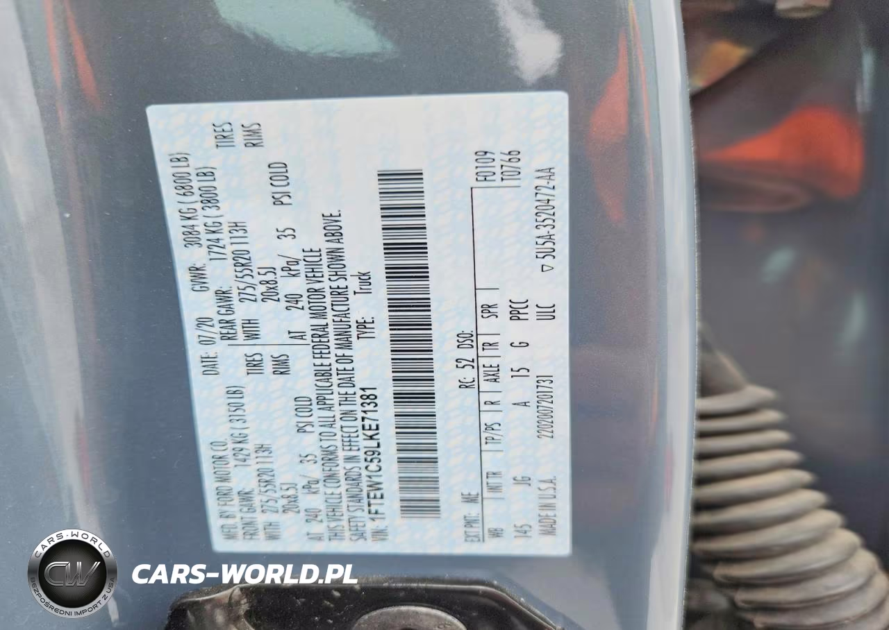 2020 Ford F150 Supercrew VIN:1FTEW1C59LKE71381 - 13