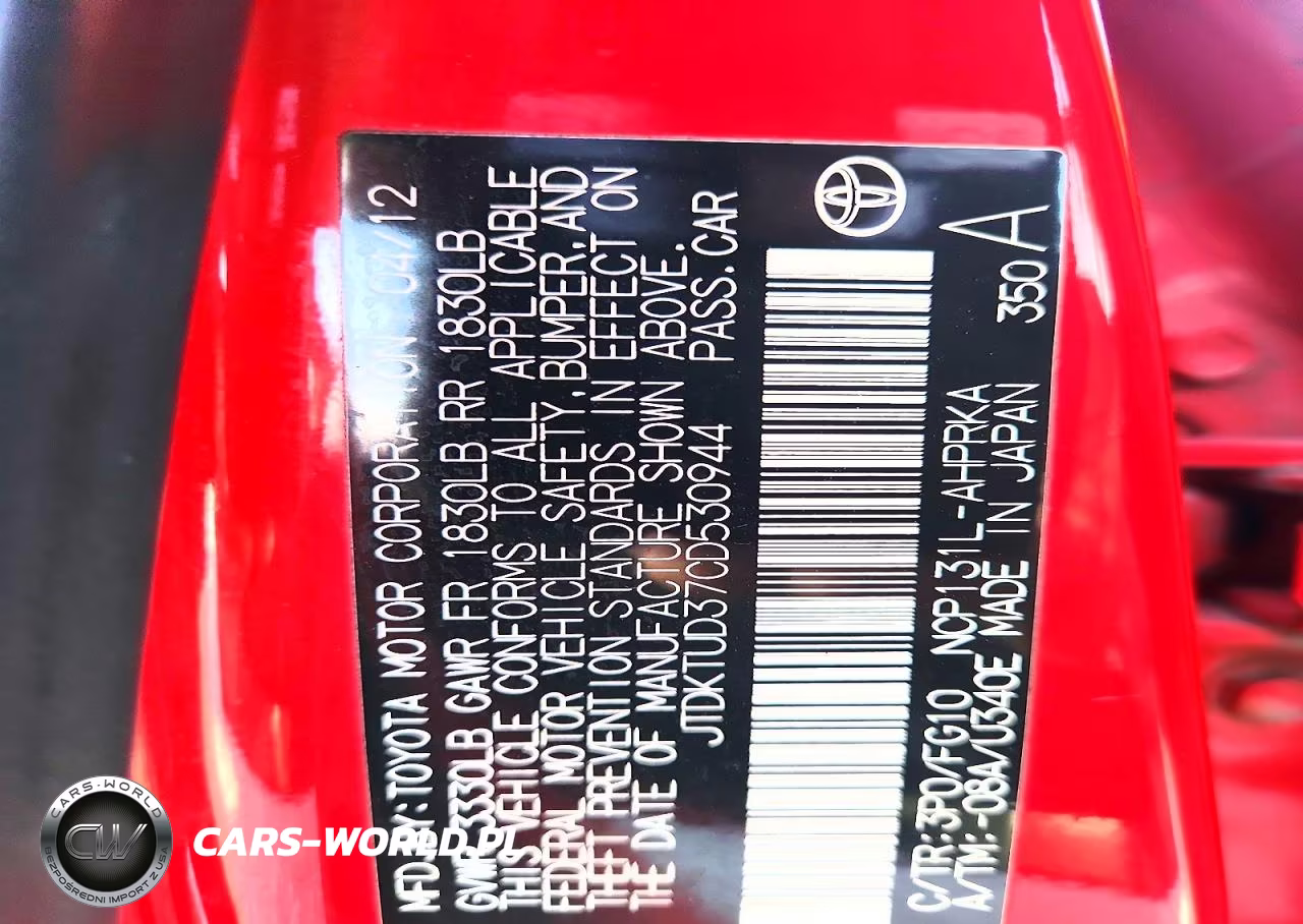 2012 Toyota Yaris 5-Door L VIN:JTDKTUD37CD530944 - 13