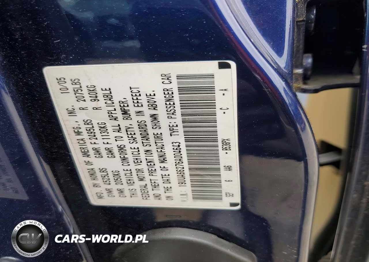 2006 Acura 3.2Tl VIN:19UUA66276A004643 - 12