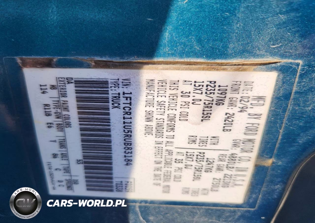 1994 Ford Ranger VIN:1FTCR11U5RUB83184 - 12