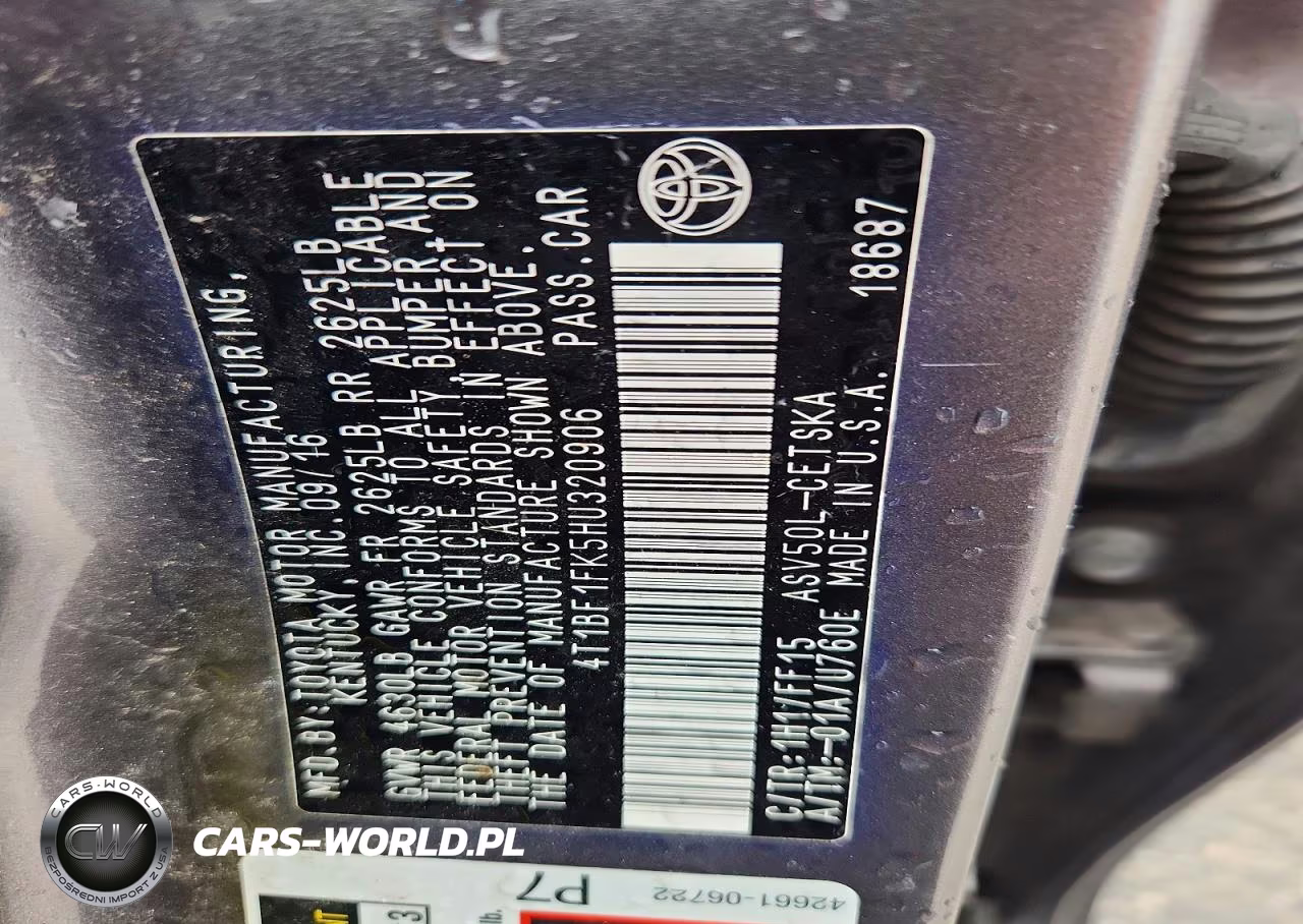 2017 Toyota Camry Se VIN:4T1BF1FK5HU320906 - 12
