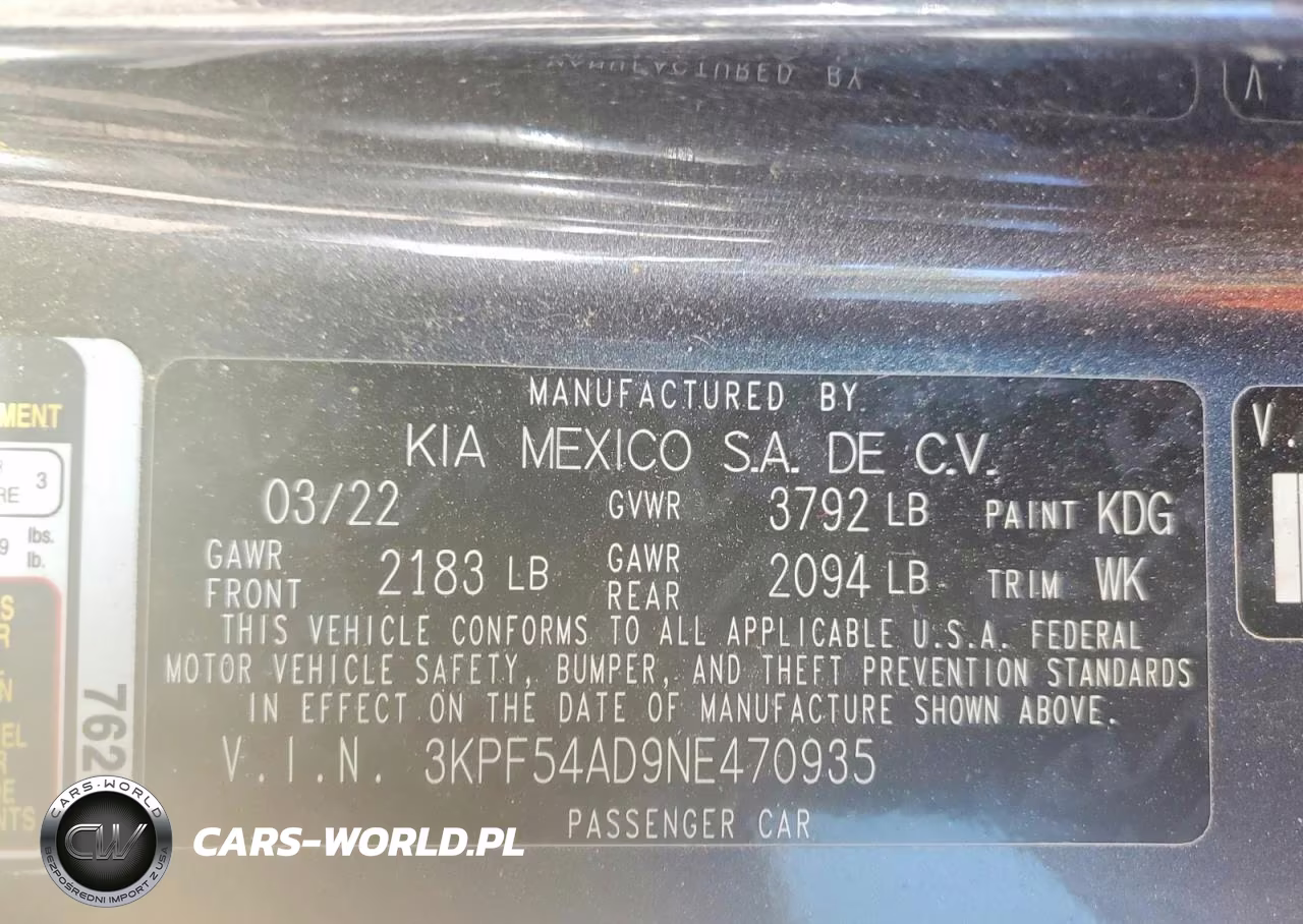 2022 Kia Forte Gt Line VIN:3KPF54AD9NE470935 - 12