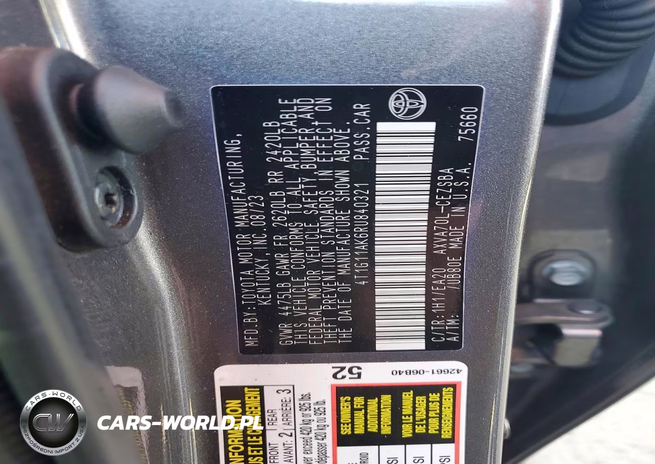 2024 Toyota Camry Se VIN:4T1G11AK6RU840321 - 12