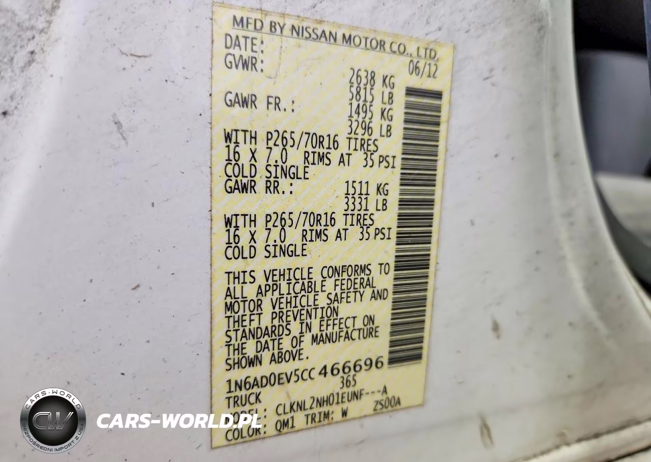 2012 Nissan Frontier S VIN:1N6AD0EV5CC466696 - 12
