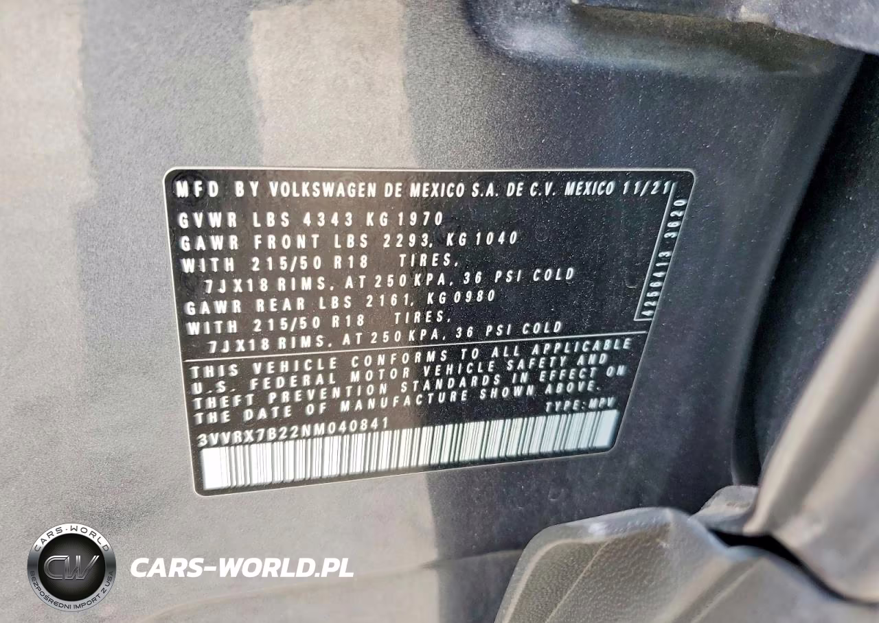 2022 Volkswagen Taos Se VIN:3VVRX7B22NM040841 - 13