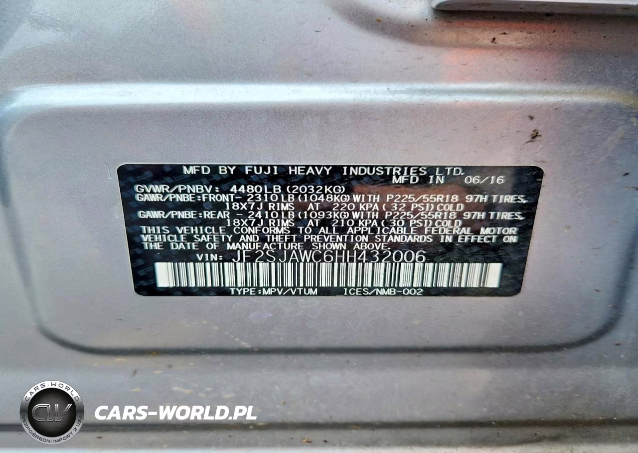 2017 Subaru Forester 2.5I Touring VIN:JF2SJAWC6HH432006 - 13
