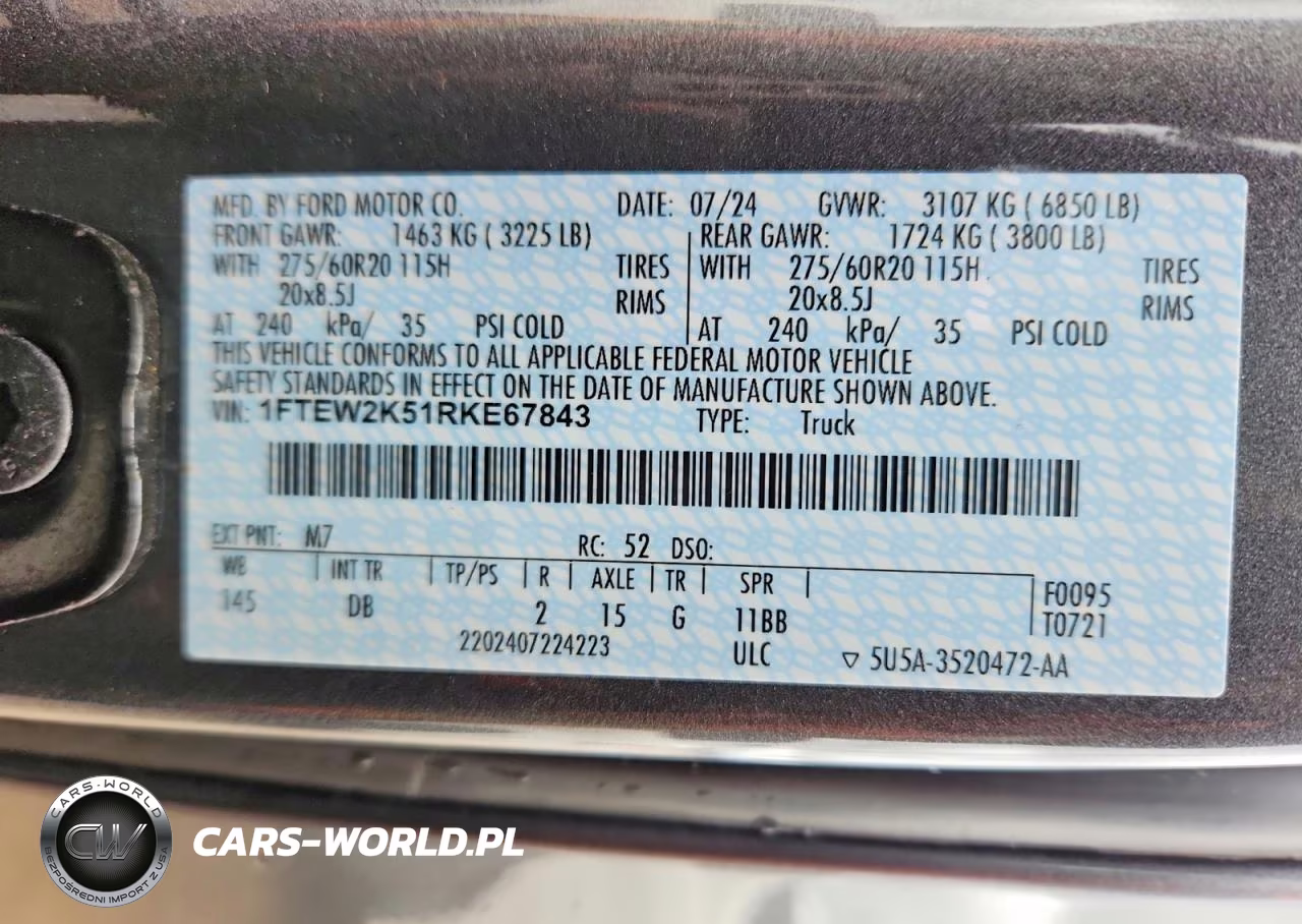 2024 Ford F150 Stx VIN:1FTEW2K51RKE67843 - 13