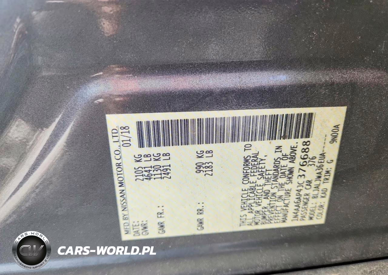 2018 Nissan Maxima 3.5 Sv VIN:1N4AA6AP4JC376688 - 12