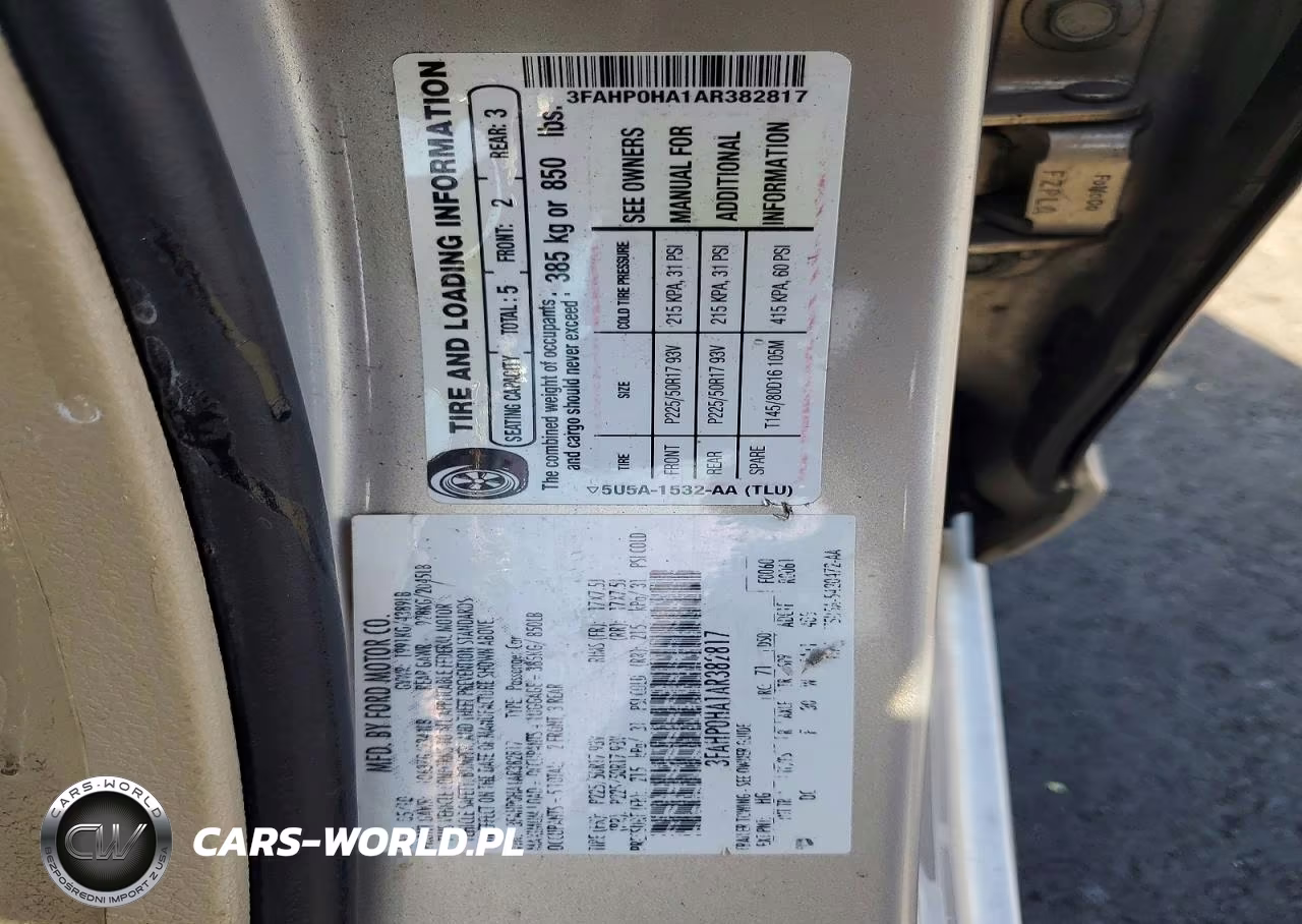 2010 Ford Fusion VIN:3FAHP0HA1AR382817 - 12