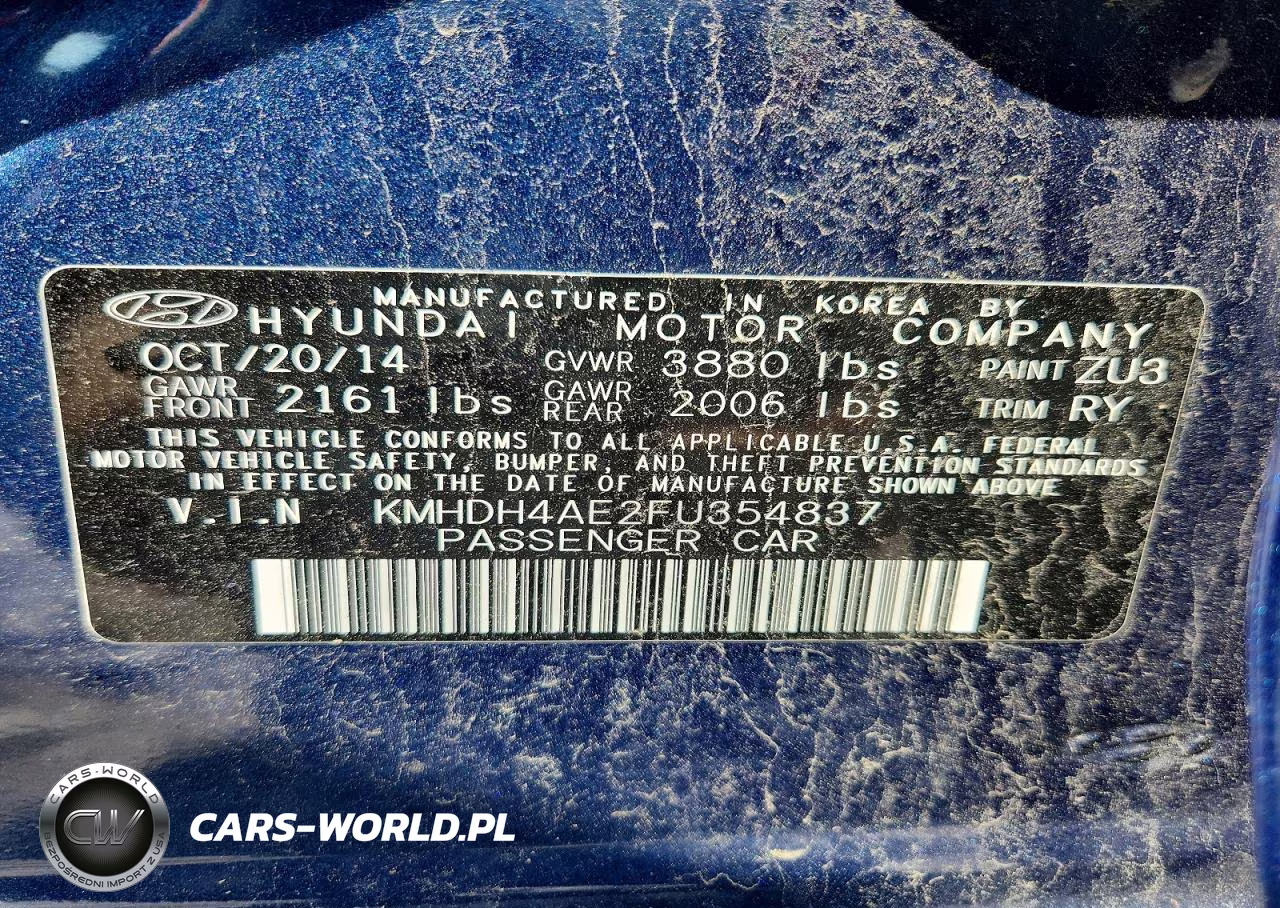 2015 Hyundai Elantra Se VIN:KMHDH4AE2FU354837 - 13