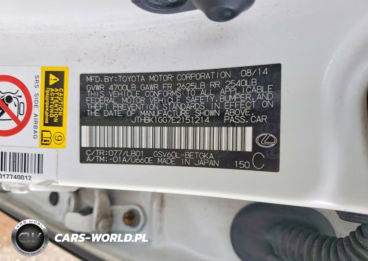 2014 Lexus Es 350 VIN:JTHBK1GG7E2151214 - 13