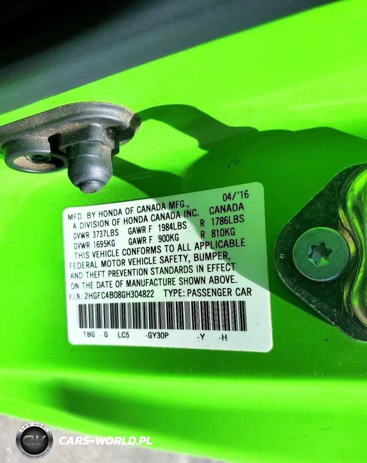 2016 Honda Civic Lx VIN:2HGFC4B08GH304822 - 12
