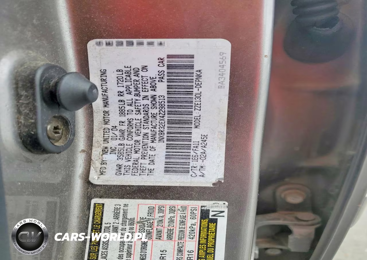 2004 Toyota Corolla Le VIN:1NXBR32EX4Z298513 - 12