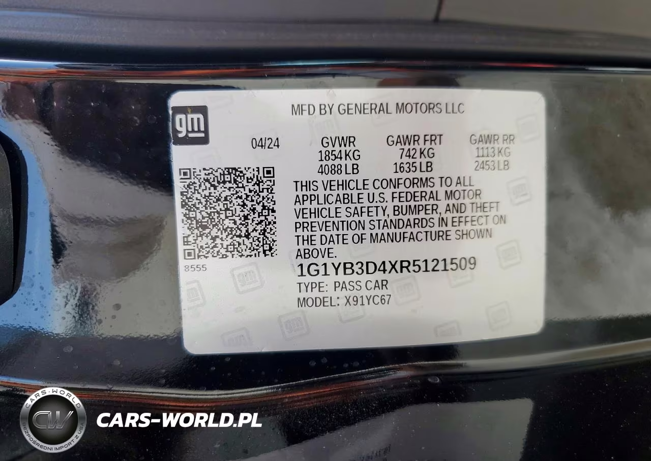2024 Chevrolet Corvette Stingray 2Lt VIN:1G1YB3D4XR5121509 - 13