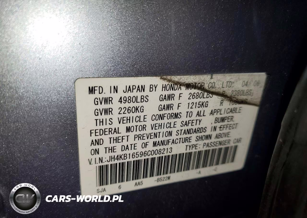 2006 Acura Rl VIN:JH4KB16596C008213 - 12