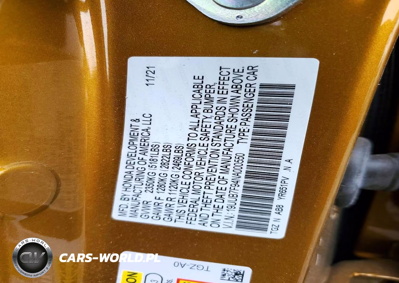 2022 Acura Tlx Type S VIN:19UUB7F94NA000550 - 13
