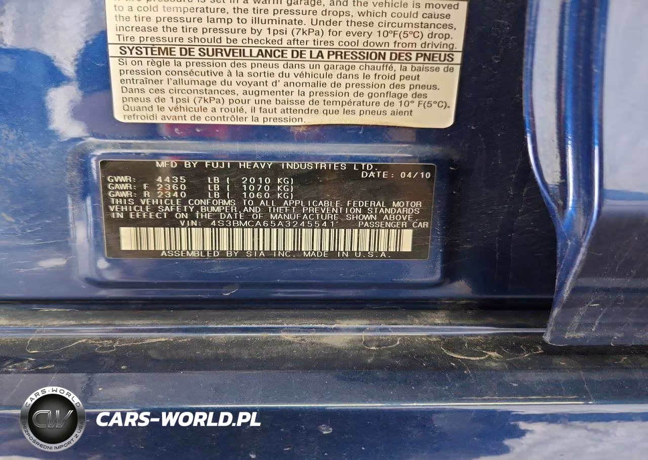 2010 Subaru Legacy 2.5I VIN:4S3BMCA65A3245541 - 13
