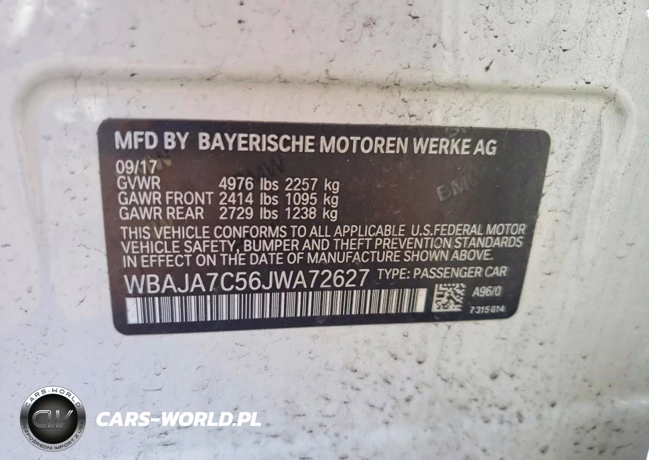 2018 BMW 530 Xi VIN:WBAJA7C56JWA72627 - 12