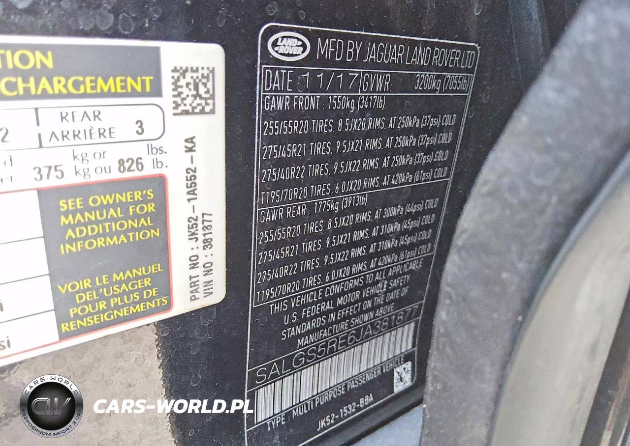2018 Land Rover Range Rover Supercharged VIN:SALGS5RE6JA381877 - 12
