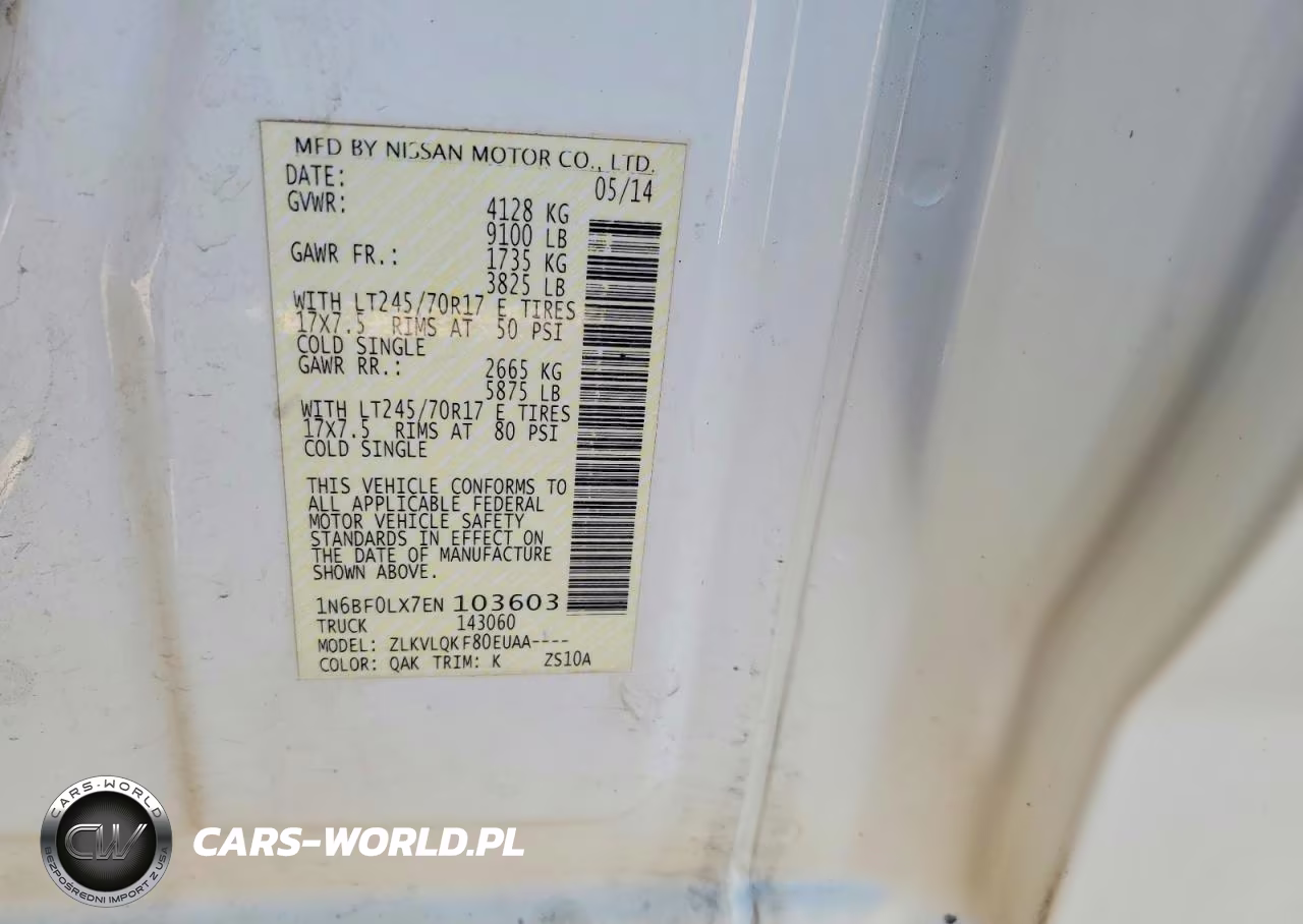 2014 Nissan Nv 2500 VIN:1N6BF0LX7EN103603 - 13