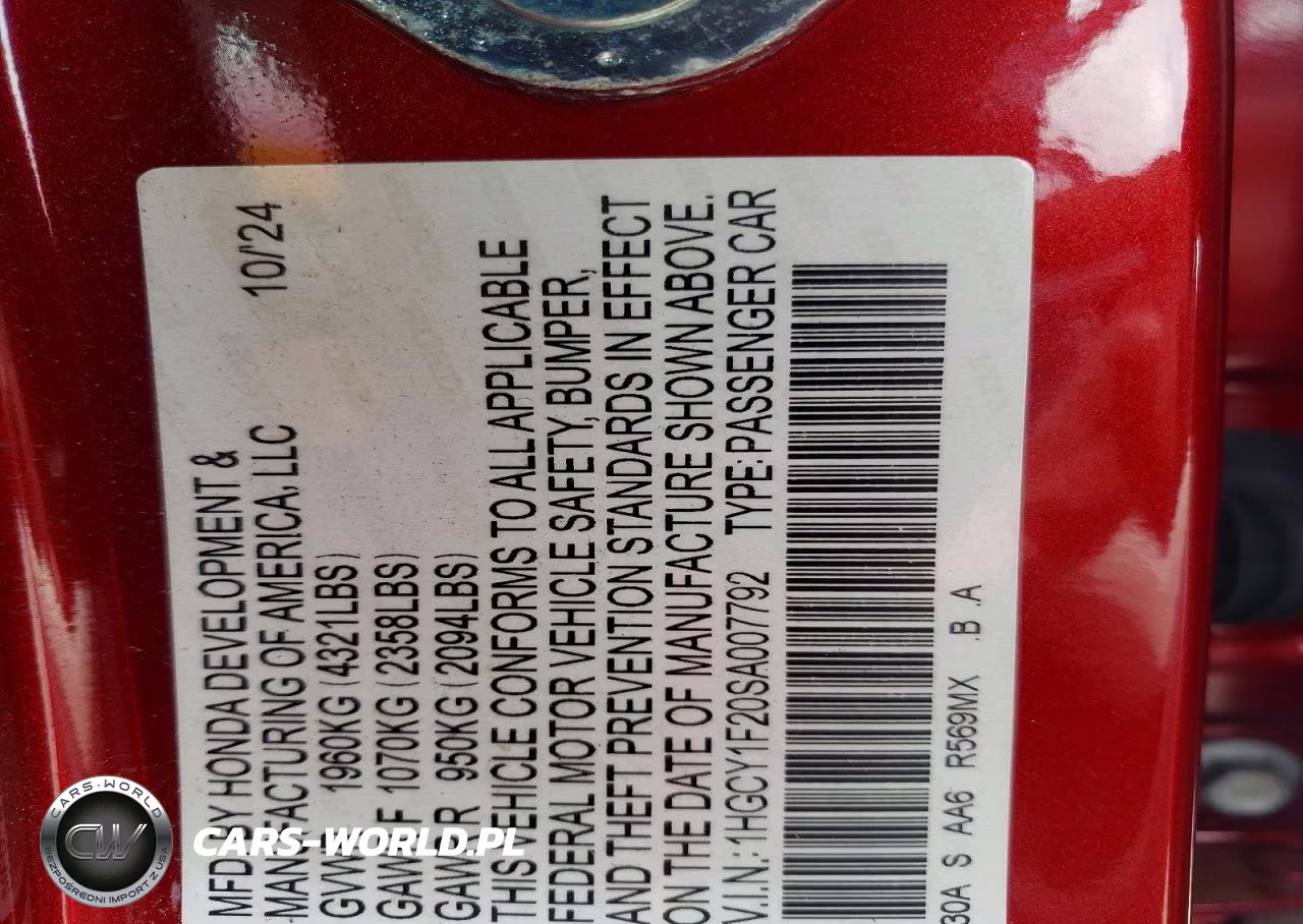 2025 Honda Accord Lx VIN:1HGCY1F20SA007792 - 12