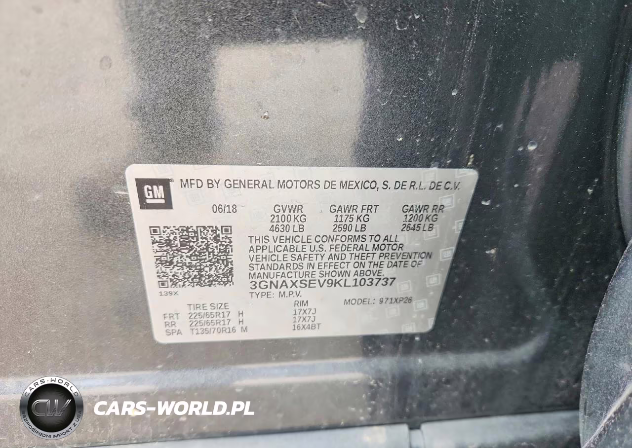 2019 Chevrolet Equinox Ls VIN:3GNAXSEV9KL103737 - 12