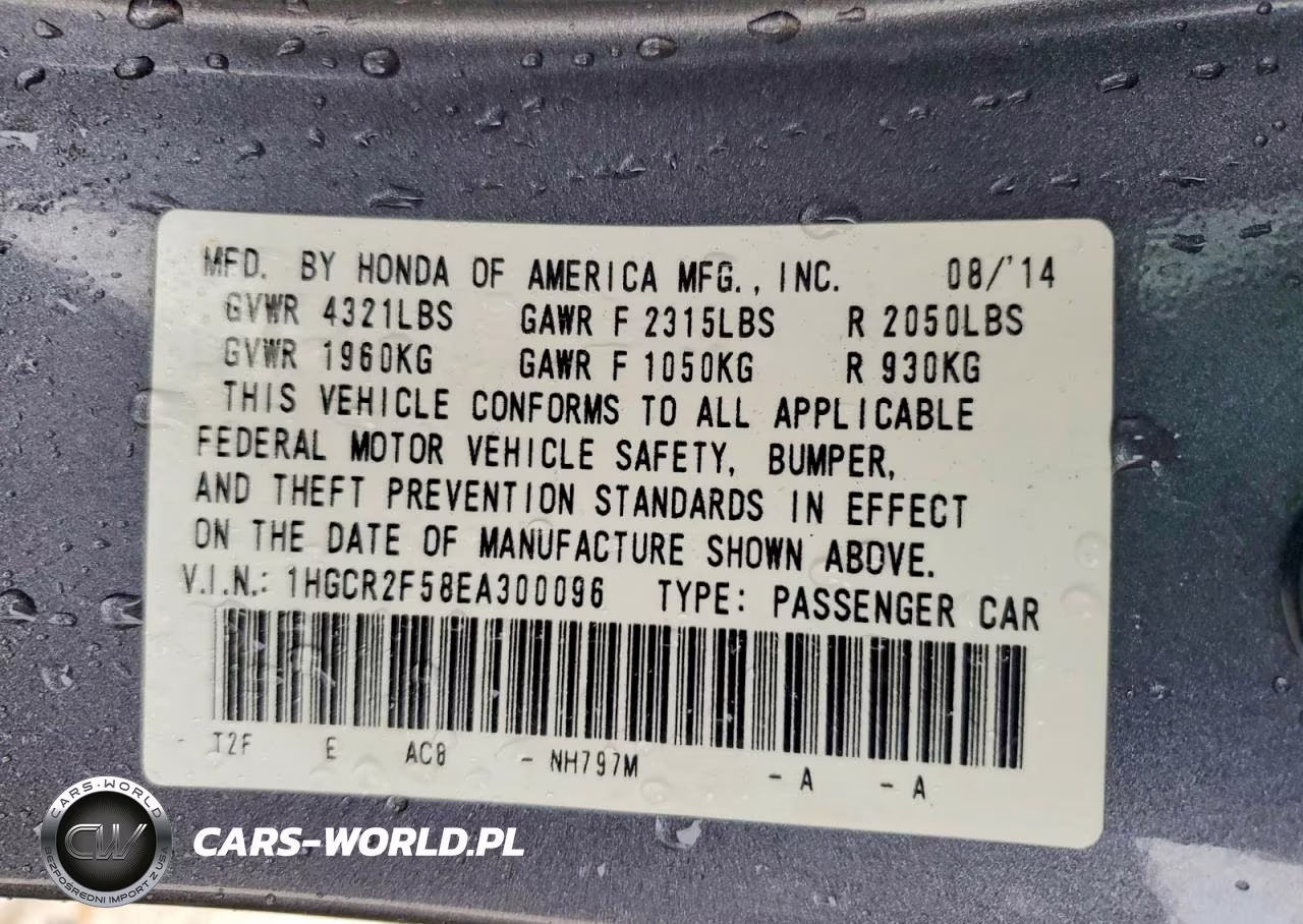 2014 Honda Accord Sport VIN:1HGCR2F58EA300096 - 13