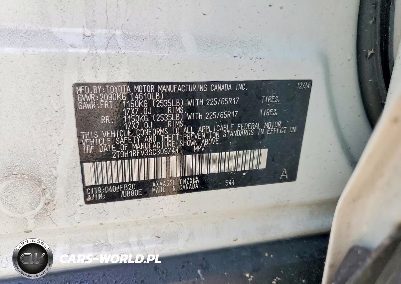 2025 Toyota Rav4 Le VIN:2T3H1RFV3SC309744 - 14