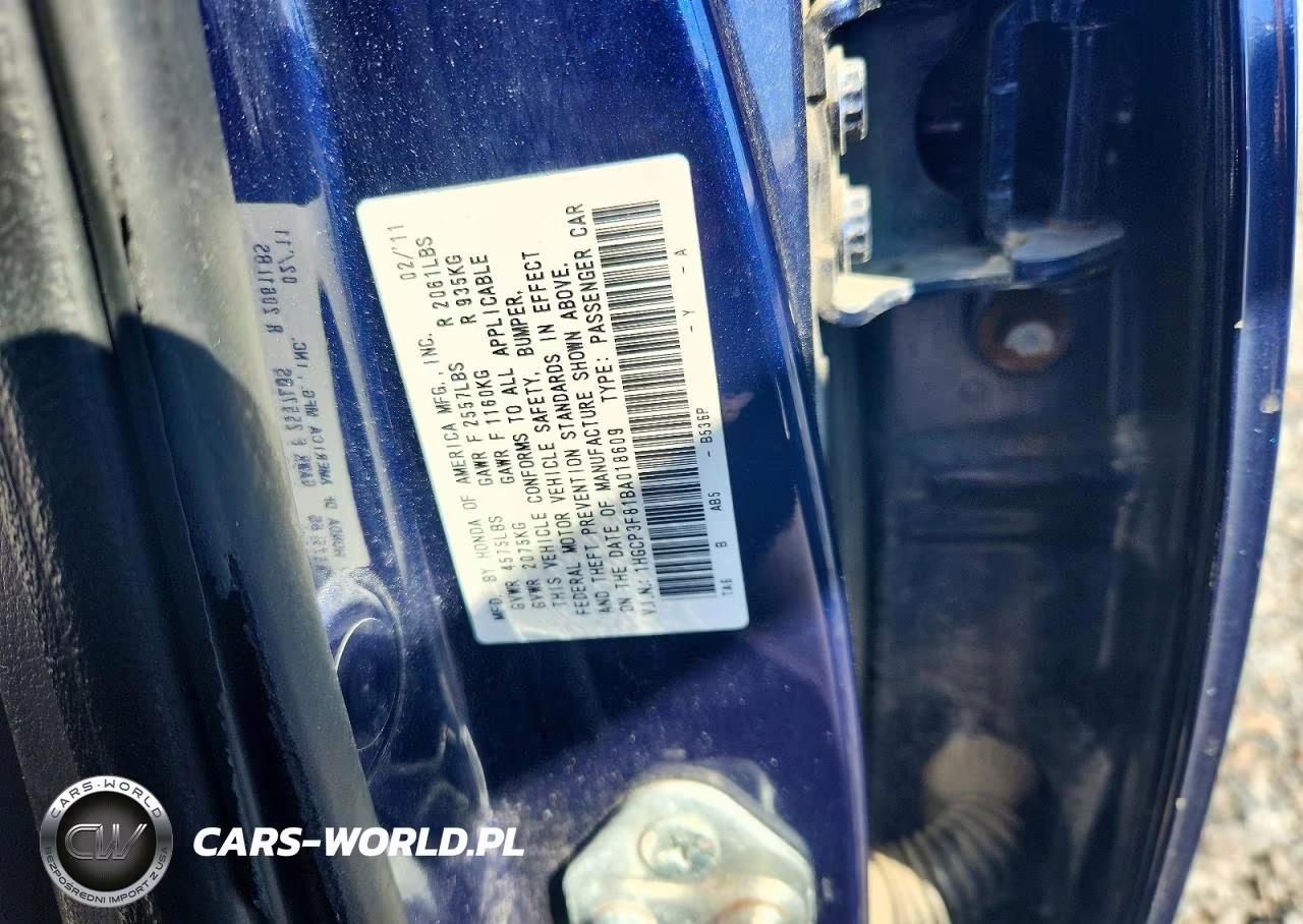 2011 Honda Accord Exl VIN:1HGCP3F81BA018609 - 12