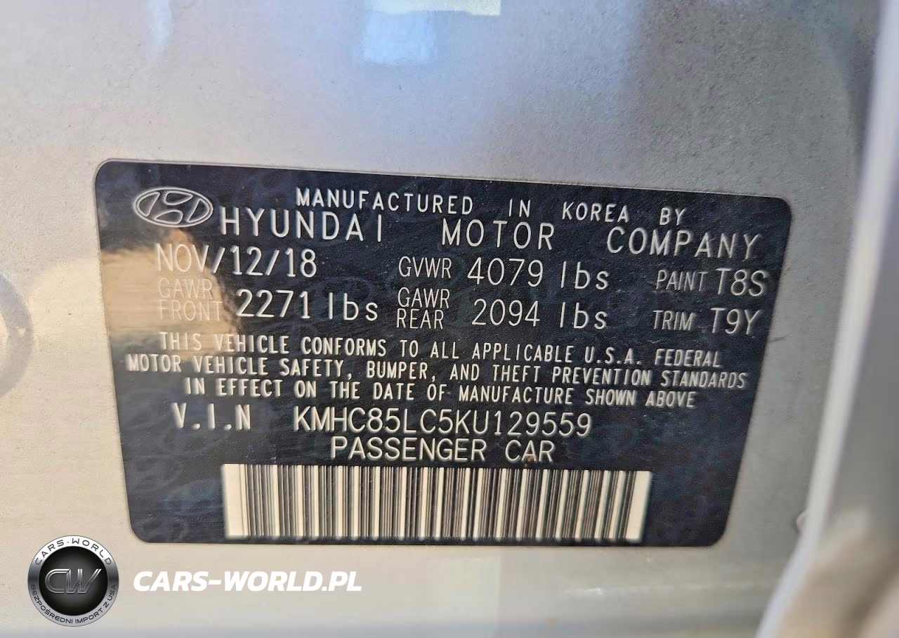 2019 Hyundai Ioniq Limited VIN:KMHC85LC5KU129559 - 13