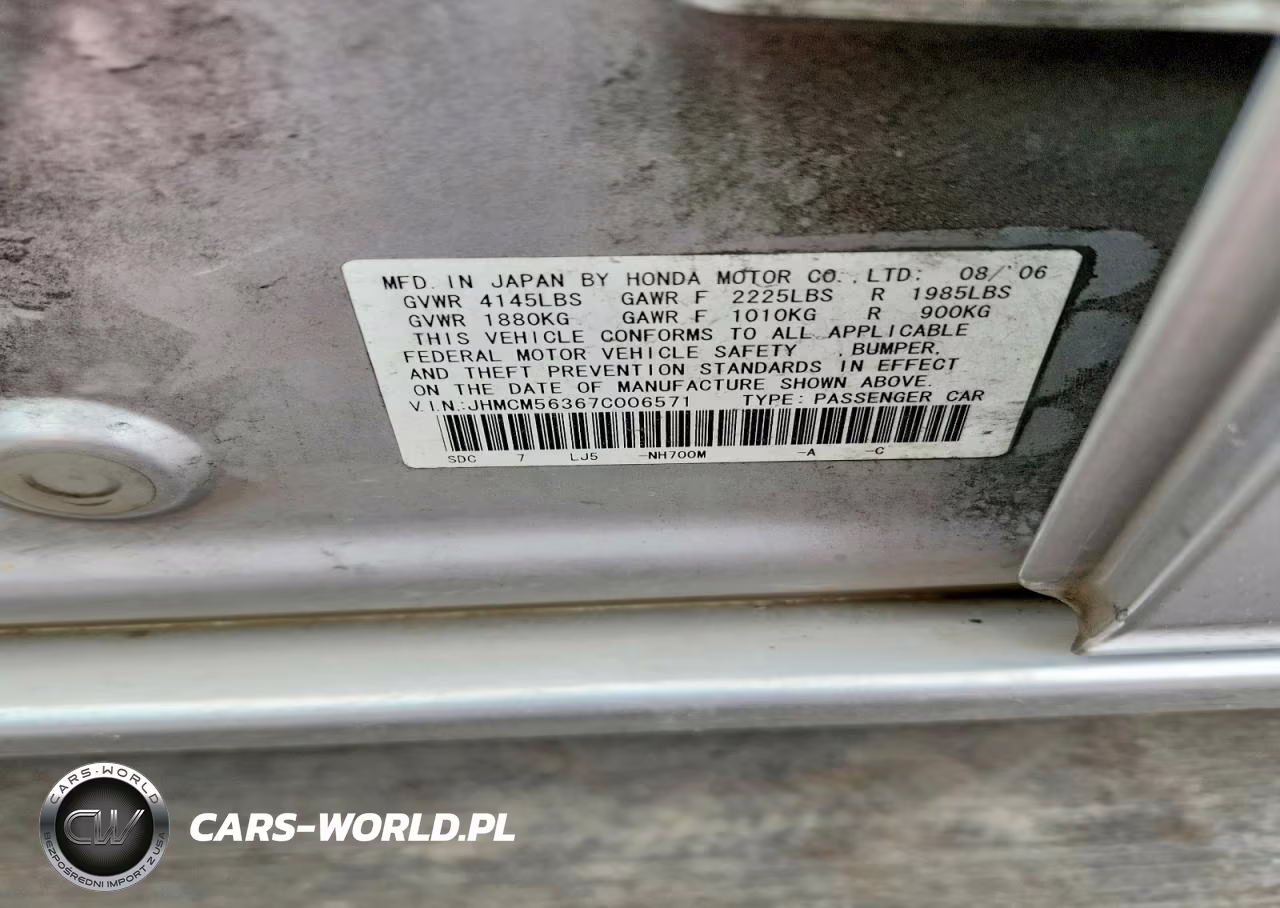 2007 Honda Accord Se VIN:JHMCM56367C006571 - 13