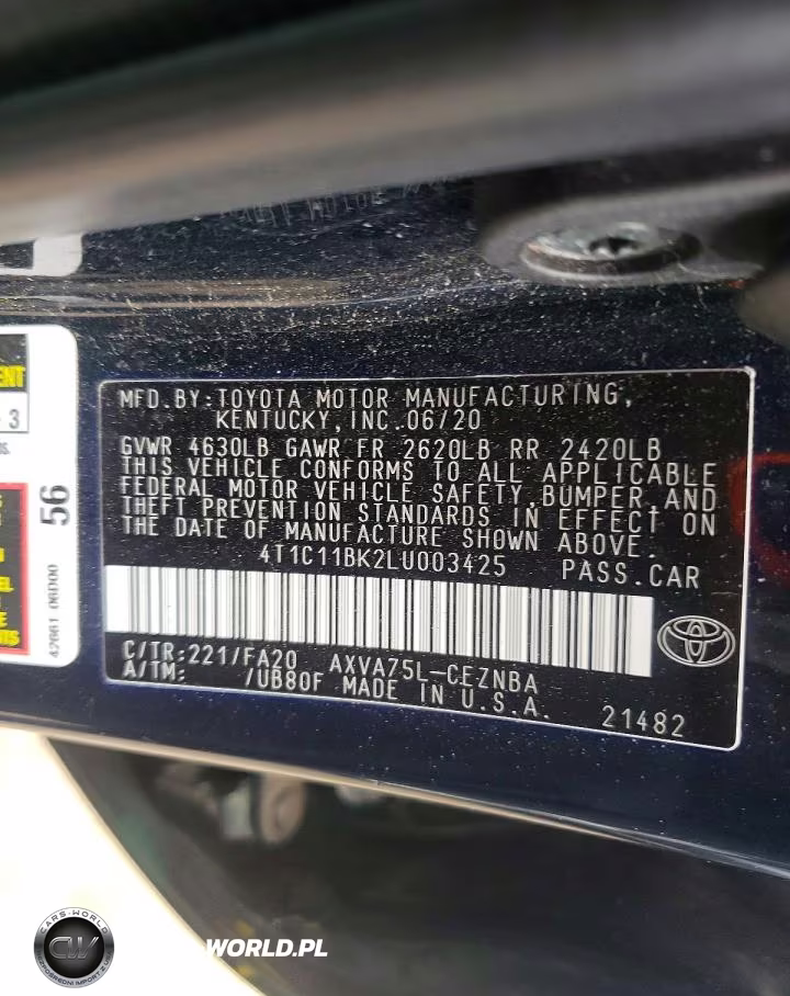 2020 Toyota Camry Le VIN:4T1C11BK2LU003425 - 12